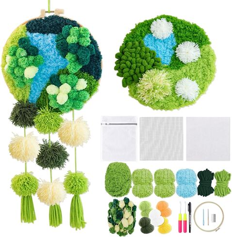 مجموعة Lengba 3D Moss Coaster Kit - مجموعة مكونة من قطعتين للمبتدئين، مجموعات خطاف مزلاج للبالغين، هوايات يدوية للنساء، هدية إبداعية للنساء in Kuwait
