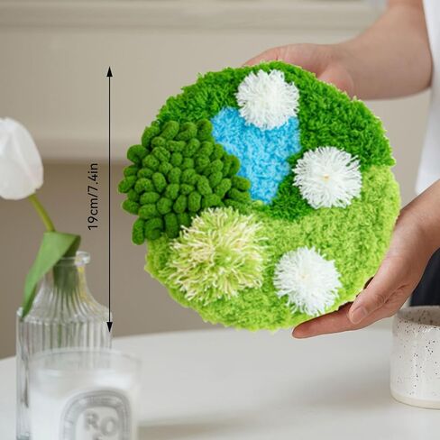 مجموعة Lengba 3D Moss Coaster Kit - مجموعة مكونة من قطعتين للمبتدئين، مجموعات خطاف مزلاج للبالغين، هوايات يدوية للنساء، هدية إبداعية للنساء in Kuwait