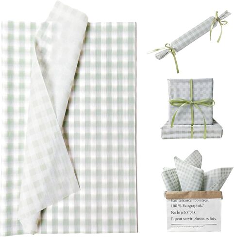 150 ورقة مناديل ورقية منقوشة من الجاموس، قماش قطني مغبر باللونين الأزرق والأبيض، أكياس هدايا كبيرة من ورق التغليف لعيد الميلاد DIY فن حرفي لحفلات الزفاف وأعياد الميلاد وديكور حمام الطفل، 14 × 20 بوصة in Kuwait