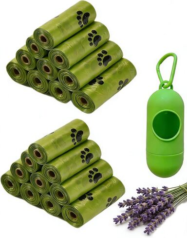 Enhanced Strength Dog Poop Bags 300 Count Scented Rolls | Leak-Proof Extra Thick Pet Waste Bags for Large Dogs and Puppy with Dispenser. in Kuwait