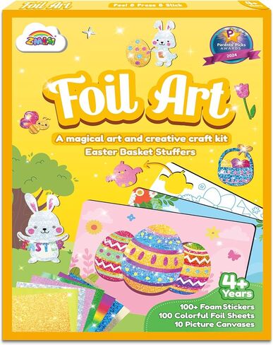 ZMLM Foil Art Kit for Kids - Easter Crafts for Kids 4-8 8-12 Gifts, Fun Mess Free Activity, Easter Basket Stuffers, Girls Boys Arts and Crafts Games Toys (Easter) in Saudi Arabia