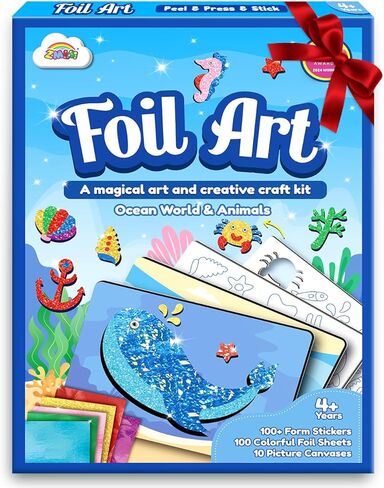 ZMLM Foil Art Kit for Kids - Easter Crafts for Kids 4-8 8-12 Gifts, Fun Mess Free Activity, Easter Basket Stuffers, Girls Boys Arts and Crafts Games Toys (Easter) in Saudi Arabia