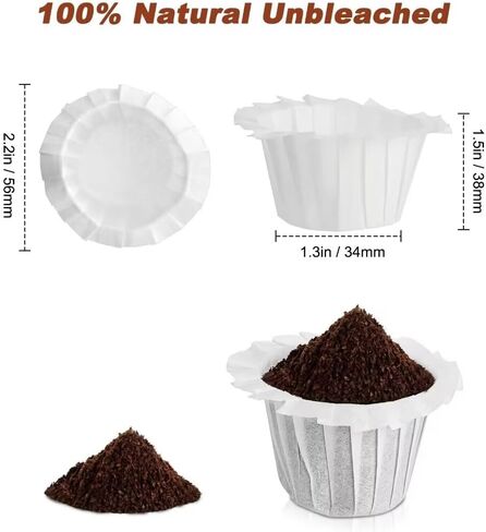 Disposable Paper Coffee Filters, Keurig K Cup Paper Filters for Keurig Single Brewer Reusable Cups, K-cup Coffee Pods, Fits All Brands Reusable K Cups (300) in Saudi Arabia