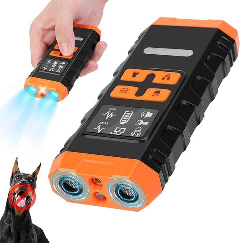 أجهزة منع نباح الكلاب من MultiOutools، جهاز مضاد للنباح بالموجات فوق الصوتية لتدريب الكلاب، تدريب الكلاب يوقف السلوك السيئ حتى 50 قدمًا، ضوء LED طويل المدى، مدرب الكلاب بالموجات فوق الصوتية للاستخدام الداخلي والخارجي in Kuwait