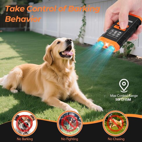 أجهزة منع نباح الكلاب من MultiOutools، جهاز مضاد للنباح بالموجات فوق الصوتية لتدريب الكلاب، تدريب الكلاب يوقف السلوك السيئ حتى 50 قدمًا، ضوء LED طويل المدى، مدرب الكلاب بالموجات فوق الصوتية للاستخدام الداخلي والخارجي in Kuwait