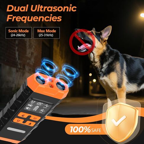 أجهزة منع نباح الكلاب من MultiOutools، جهاز مضاد للنباح بالموجات فوق الصوتية لتدريب الكلاب، تدريب الكلاب يوقف السلوك السيئ حتى 50 قدمًا، ضوء LED طويل المدى، مدرب الكلاب بالموجات فوق الصوتية للاستخدام الداخلي والخارجي in Kuwait