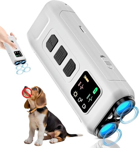 Ultrasonic Dog Bark Deterrent & Anti-Barking Training Device, 3 Modes to Stop Dog Barking, Handheld Tool, Safe, Rechargeable, Compact and Portable, Suitable for Indoor/Outdoor Use(Pink) in Saudi Arabia