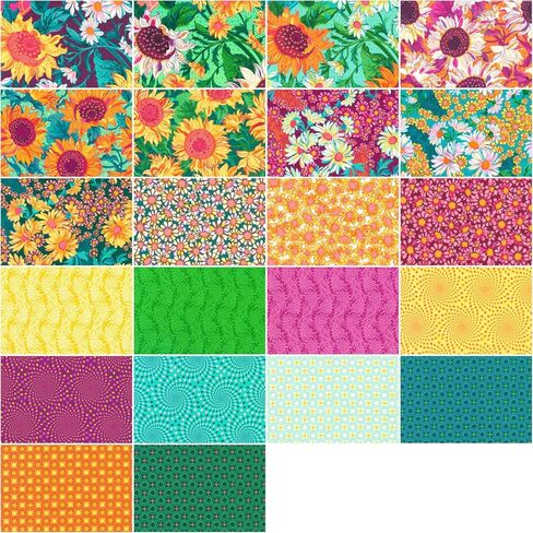 Lola & Bek Sunflower Sonata Charm Square 42 5-inch Squares Charm Pack Robert Kaufman CHS-1330-42 in Saudi Arabia