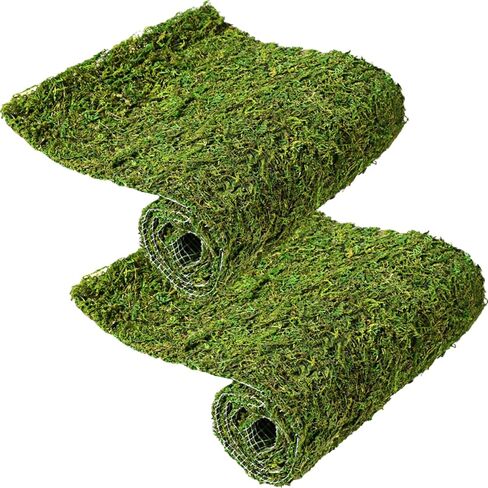 Jutom 2 لفات من الطحالب المجففة مفرش طاولة مقاس 12 × 40 بوصة، بساط طحلب محفوظ باللون الأخضر الاصطناعي للحرف اليدوية وحفلات الزفاف وحديقة الديكور in Saudi Arabia