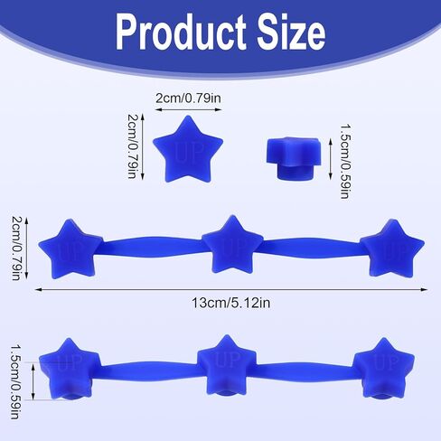 4pcs Air Fryer Silicone Magnets Set, 2 Star-Shaped Long Silicone Strips & 2 Star-Shaped Magnetic Buckles Universal Reusable Air Fryer Accessories for Holding Parchment Paper Liners(Blue) in Saudi Arabia