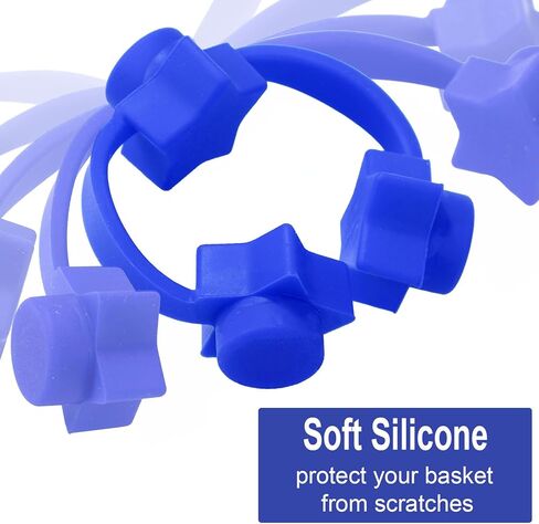 4pcs Air Fryer Silicone Magnets Set, 2 Star-Shaped Long Silicone Strips & 2 Star-Shaped Magnetic Buckles Universal Reusable Air Fryer Accessories for Holding Parchment Paper Liners(Blue) in Saudi Arabia