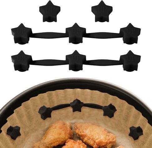4pcs Air Fryer Silicone Magnets Set, 2 Star-Shaped Long Silicone Strips & 2 Star-Shaped Magnetic Buckles Universal Reusable Air Fryer Accessories for Holding Parchment Paper Liners(Blue) in Saudi Arabia