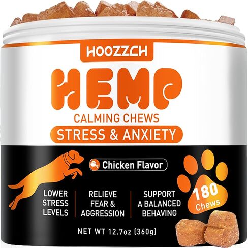 Calming Chews for Dogs - Anxiety Relief Treats Helps with Advanced Stress Relief, Separation Aid, Barking, Composure, Promote Relaxation - All Ages & Sizes, 180 Chews in Kuwait