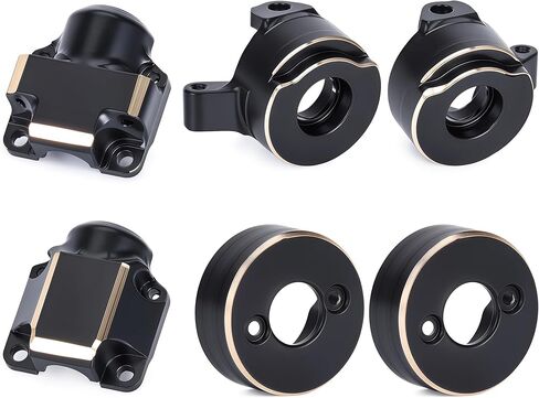 SCX30 Brass Upgrade Kit, Front & Rear Brass Diff Covers, Brass Steering Knuckles & Rear Hub Weights for Axial SCX30 RC Crawler in Saudi Arabia