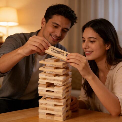 مكعبات ألعاب للأزواج البالغين مع 48 تحديًا ملهمًا وناريًا، برج التراص لألعاب الأزواج للبالغين، الجرأة الحميمة للتاريخ الليلي، هدية عيد الحب، ألعاب غرفة النوم، الذكرى السنوية in Saudi Arabia