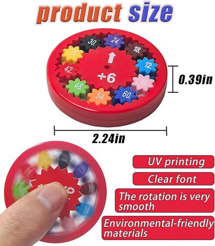 Math Fidget Spinners,Math manipulatives,Math Games for Kids 8-12,The Fidget Game,Multiplication Game Fidget Toys for Kids,Math Spinners for Kids(9pcs) in Saudi Arabia