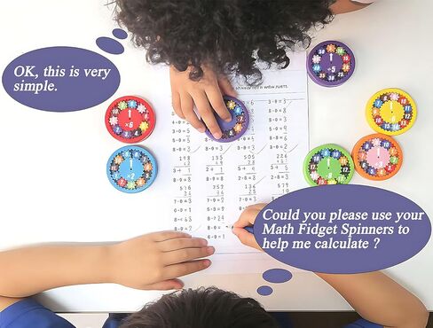 Math Fidget Spinners,Math manipulatives,Math Games for Kids 8-12,The Fidget Game,Multiplication Game Fidget Toys for Kids,Math Spinners for Kids(9pcs) in Saudi Arabia