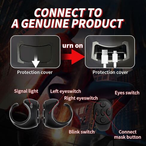 قناع بطل العنكبوت مع عيون متحركة وأضواء LED، جهاز تحكم عن بعد حلقي، زي قناع لعب الأدوار للهالوين للمراهقين والرجال، دعامة تنكرية واقعية لكامل الوجه لحفلات عيد الميلاد وأعياد الميلاد in Saudi Arabia