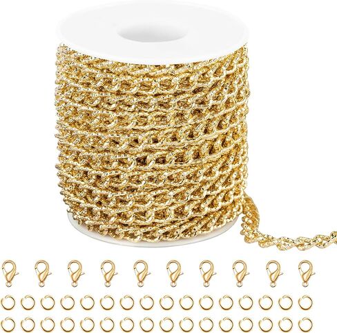 Jabogrii 10 متر الذهب كابل للتقييد سلسلة الألومنيوم لصنع المجوهرات الملتوية صنع المجوهرات الدائمة سلاسل بكرة السائبة in Kuwait