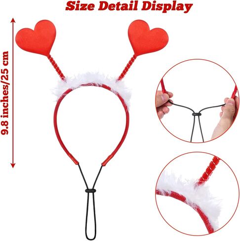 2Pcs Valentines Day Dog Costume Set Valentines Dog Tutu Dress with Red Heart Headband for Small Medium Pet Cat Dog for Valentine’s Day Holiday Party Outfit Accessories in Saudi Arabia