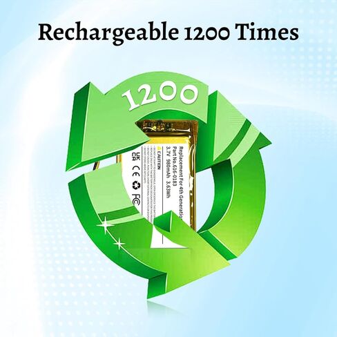 مجموعة بطارية بديلة 980 مللي أمبير في الساعة من SHENMZ لأجهزة iPod Classic الجيل الرابع - متوافقة مع موديلات 20 جيجابايت/30 جيجابايت/40 جيجابايت/60 جيجابايت وA1099 (الجزء # 616-0206/616-0183) مع أدوات إصلاح in Saudi Arabia