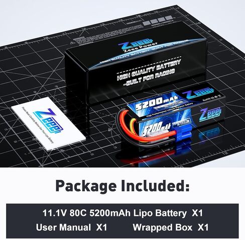 Zeee 3S 5200mAh Lipo Battery 11.1V 80C with EC5 Connector Hard Case Battery for RC Car RC Truck Boat Helicopter Airplane Racing Hobby Models in Kuwait