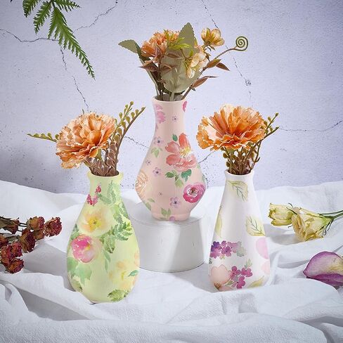 WEBEEDY 3 Styles DIY Ceramic Vase Paint Kit Unpainted White Ceramic Pottery Vase for Adults Beginner Paint Your Own Porcelain Vases for Home Kitchen Table Decoration DIY Birthday Gift in Saudi Arabia
