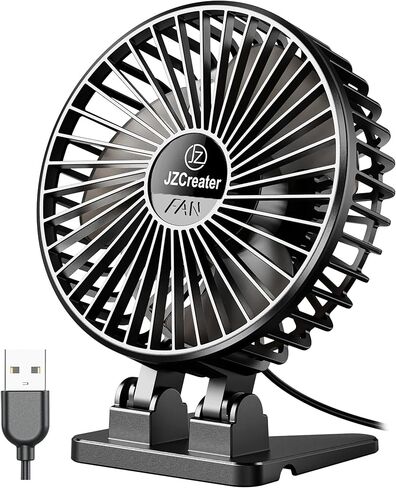 JZCreater Mini Handheld Fan,Portable Hand Held Fan, 15H Cooling Fan, Quiet 4 Speed, USB Rechargeable Battery Operated Desk Fan, Small Folding Electric Fan for Travel Outdoor Home Office Makeup, Black in Saudi Arabia