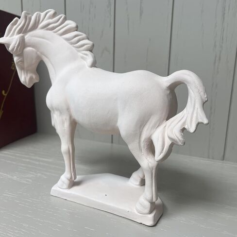 تمثال حصان من البورسلين الأبيض قابل للطلاء، منحوتة سيراميك غير مصقولة للرسم، سيراميك جاهز للطلاء، طلاء حصانك الخاص، منحوتة زخرفية مصنوعة يدويًا، قطعة فنية لديكور المنزل والمكتب in Kuwait