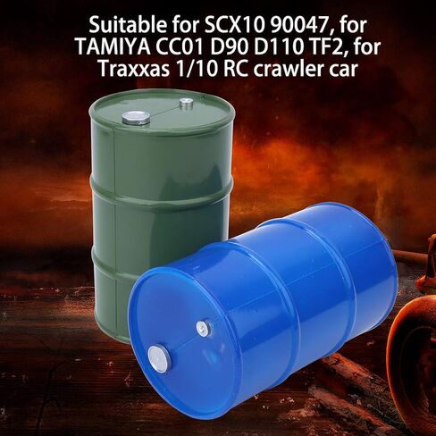 أسطوانة زيت Rc، حاوية وقود Rc، أسطوانة زيت معدنية صغيرة حاوية أسطوانة زيت Rc ملحق زاحف لسيارة لعبة زاحفة Rc صغيرة (أزرق أخضر) in Saudi Arabia