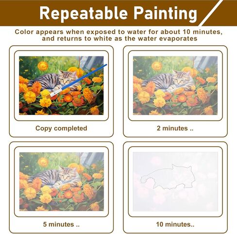 مجموعة 24 قطعة من فرشاة الرسم المائي القابلة لإعادة الاستخدام للكلاب الأليفة والقطط لكبار السن، منتجات الخرف لكبار السن من مرض الزهايمر، أنشطة لمرضى الخرف، مجموعة فرش الرسم المائي للرسم المائي، هدايا لكبار السن in Kuwait