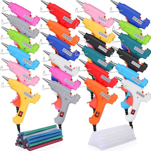 Nuenen 24 Pieces Glue Guns Bulk Mini Hot Melt Gun with Glue Sticks Kit for Art Crafts DIY Home School Project Christmas Decoration Quick Repairs(Assorted Color) in Kuwait