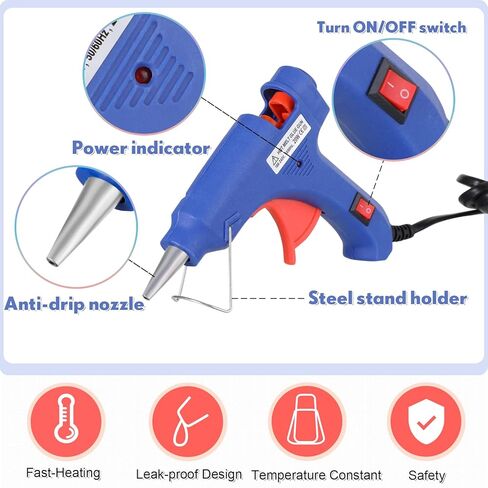 Nuenen 24 Pieces Glue Guns Bulk Mini Hot Melt Gun with Glue Sticks Kit for Art Crafts DIY Home School Project Christmas Decoration Quick Repairs(Assorted Color) in Kuwait