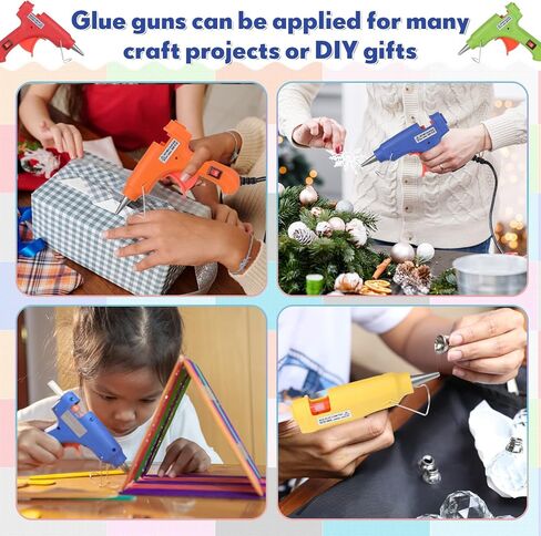 Nuenen 24 Pieces Glue Guns Bulk Mini Hot Melt Gun with Glue Sticks Kit for Art Crafts DIY Home School Project Christmas Decoration Quick Repairs(Assorted Color) in Kuwait
