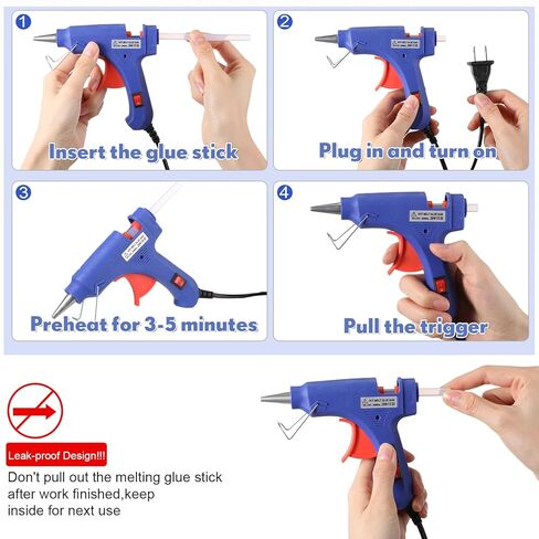 Nuenen 24 Pieces Glue Guns Bulk Mini Hot Melt Gun with Glue Sticks Kit for Art Crafts DIY Home School Project Christmas Decoration Quick Repairs(Assorted Color) in Kuwait