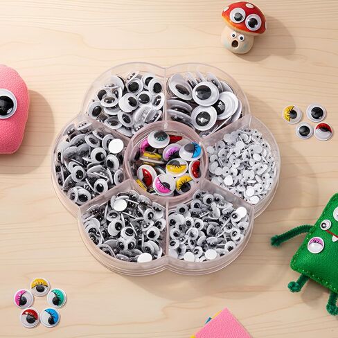 750 Pcs Googly Eyes Self Adhesive Sizes-Craft Assorted, Adhesive Googly Wiggle Eyes for Crafts Pack Sticker in Saudi Arabia