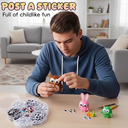 750 Pcs Googly Eyes Self Adhesive Sizes-Craft Assorted, Adhesive Googly Wiggle Eyes for Crafts Pack Sticker in Saudi Arabia