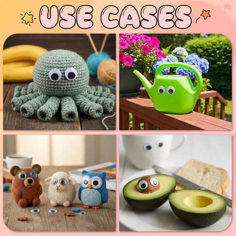 750 Pcs Googly Eyes Self Adhesive Sizes-Craft Assorted, Adhesive Googly Wiggle Eyes for Crafts Pack Sticker in Saudi Arabia