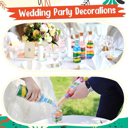 Yinkin 99 Pcs Plastic Sand Art Bottles Kit Include Bottle Cork Stopper Colored Sands and Funnel Clear Create Your Own Sand Kit for Kid Adult DIY Craft Wedding Birthday Party in Saudi Arabia