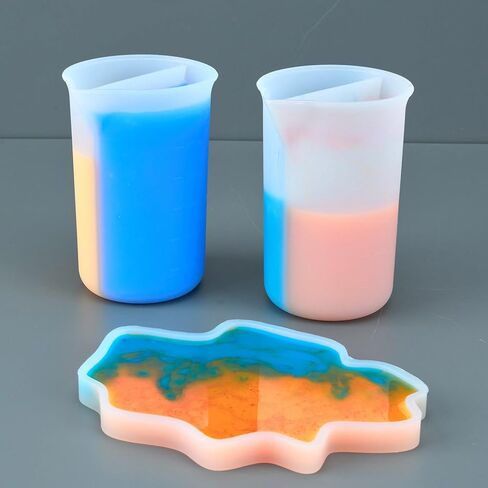 Large Capacity Silicone Split Cup 120ML Tool Flexible Silicone Divided Cup for Resin and Paint Pouring in Kuwait