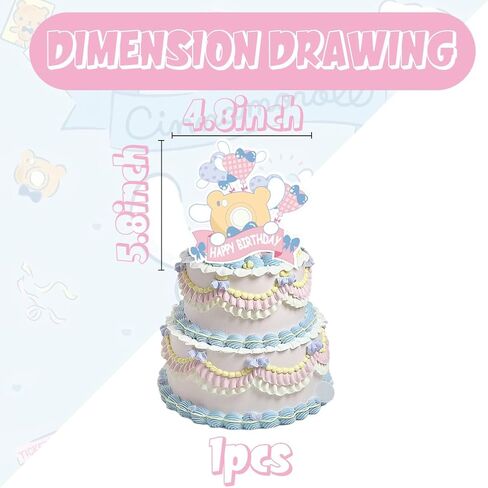1pcs Cinna-morolls Birthday Cake Topper,Cute Anime Party Supplies for Pick Fabulous Adorable Pink Blue Cake Topper Baby Shower Kawaii Party cake Decoration (16) in Kuwait