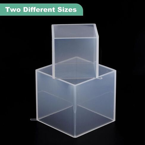 Set of 4, 3", 2", 1.5", 1", 0.5" Clear Silicone Cube Molds, Large Deep Square Epoxy Resin Mold, Transparent Cube Silicone Molds for Resin Casting in Saudi Arabia