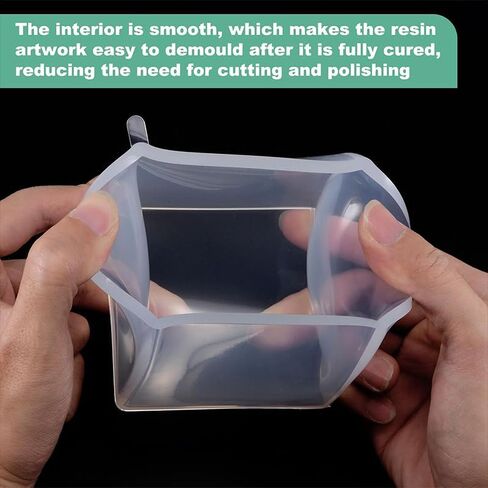 Set of 4, 3", 2", 1.5", 1", 0.5" Clear Silicone Cube Molds, Large Deep Square Epoxy Resin Mold, Transparent Cube Silicone Molds for Resin Casting in Saudi Arabia