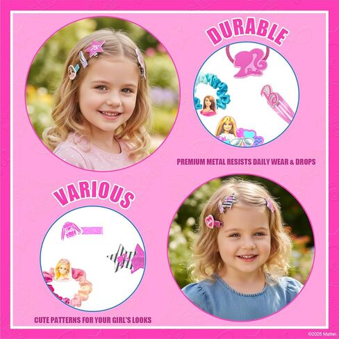 Barbie Hair Accessories Set for Girls, Hair Clips, Bows, Scrunchies, Hair Ties Set, Great for Birthday and Holiday Gifts, Party Favors, Sleepovers, Spa Days, & Makeovers, by Townley Girl in Saudi Arabia