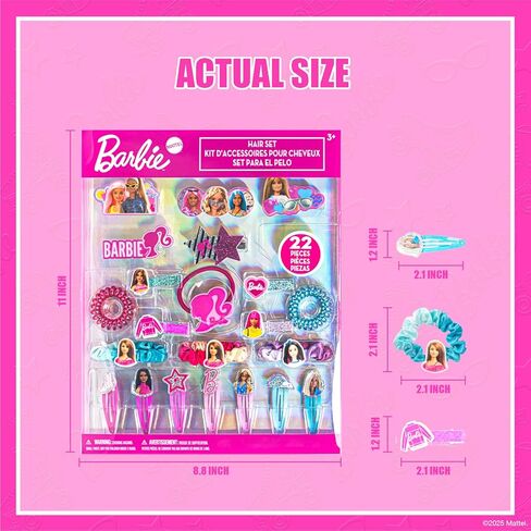 Barbie Hair Accessories Set for Girls, Hair Clips, Bows, Scrunchies, Hair Ties Set, Great for Birthday and Holiday Gifts, Party Favors, Sleepovers, Spa Days, & Makeovers, by Townley Girl in Saudi Arabia