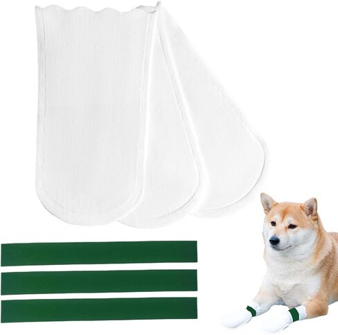 40 Pcs Disposable Dog Shoes Paw Protection Feet Covers Features Adjustable Hook and Loop Fasteners (L) in Kuwait