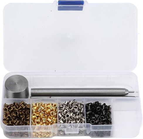 Metal Grommets 2mm Plated Copper Grommet Kit with 200 Pieces Per Color Eyelets Tools for Shoelaces, Belts, Crafts, Bags, and More in Saudi Arabia