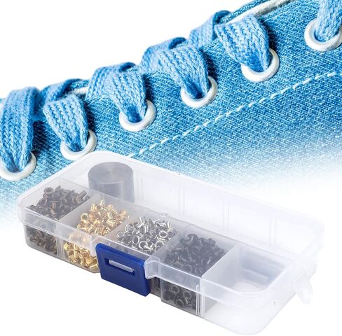 Metal Grommets 2mm Plated Copper Grommet Kit with 200 Pieces Per Color Eyelets Tools for Shoelaces, Belts, Crafts, Bags, and More in Saudi Arabia