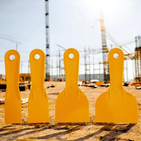 مجموعة سكاكين المعجون البلاستيكية من DEKOR - 4 قطع - مجموعة أدوات مكشطة الطلاء - سكين الحوائط الجافة المتينة - أداة مكشطة بلاستيكية مرنة - أداة تقشير الطلاء سهلة التنظيف للاستخدام الشخصي والاحترافي - صنع في أوروبا in Kuwait