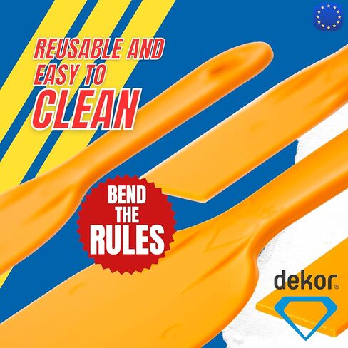 مجموعة سكاكين المعجون البلاستيكية من DEKOR - 4 قطع - مجموعة أدوات مكشطة الطلاء - سكين الحوائط الجافة المتينة - أداة مكشطة بلاستيكية مرنة - أداة تقشير الطلاء سهلة التنظيف للاستخدام الشخصي والاحترافي - صنع في أوروبا in Kuwait